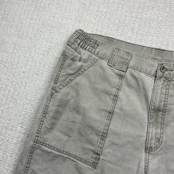 VTG Hook Tackle Shorts Size 38 Grey/off-White High Rise Cargo Fishing Outdoors - Picture 3 of 13